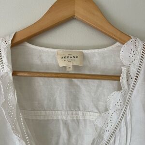 Sézane White Eyelet Blouse